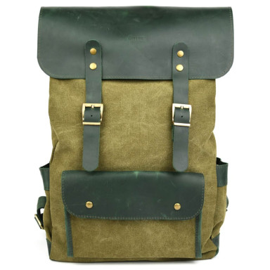 Laptop backpack made of canvas and crazy horse REH-9001-4lx by TARWA