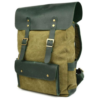 Laptop backpack made of canvas and crazy horse REH-9001-4lx by TARWA