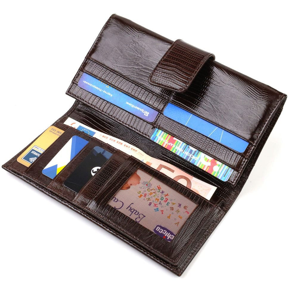 Зручне вертикальне чоловіче портмоне з натуральної фактурної шкіри з тисненням CANPELLINI 21839