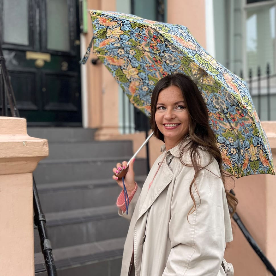 Парасолька жіноча Fulton L907-040669 Minilite-2 UV Strawberry Thief (Полуничний злодій)