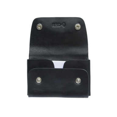 Leather business card holder Nevada 3740+RFID nero black