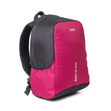 Anti-theft backpack BOOSTER for laptop burgundy by MAD™
