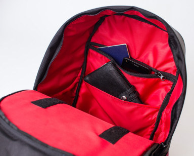 Anti-theft backpack BOOSTER for laptop burgundy by MAD™