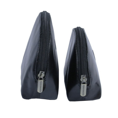 Leather cosmetic bag Italico 1583L+1583M nero black