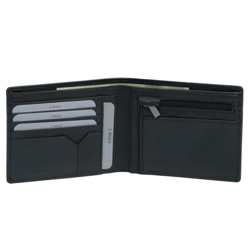 Leather wallet Cortina 5035 nero black