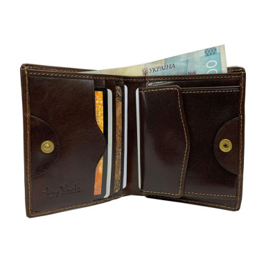Leather wallet Italico 1165 moro brown