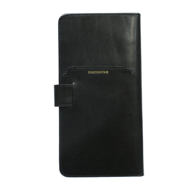 Leather travel wallet Accademia 2106 nero black