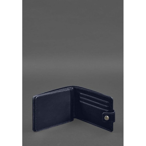 Шкіряна обкладинка-портмоне для посвідчення учасника бойових дій (УБД) Синя