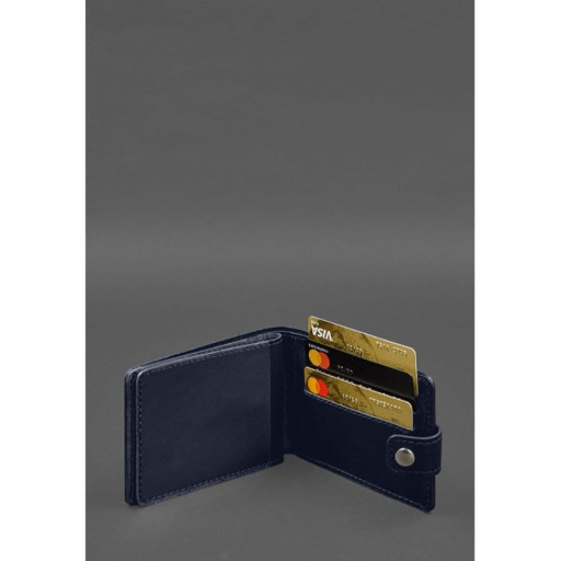 Шкіряна обкладинка-портмоне для посвідчення учасника бойових дій (УБД) Синя