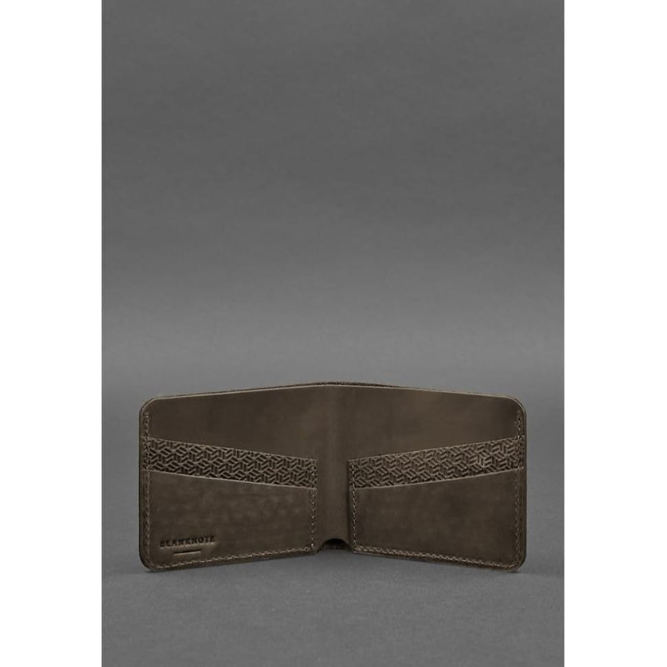 Чоловічий шкіряний портмоне 4.1 (4 кишені) темно-коричневий Карбон