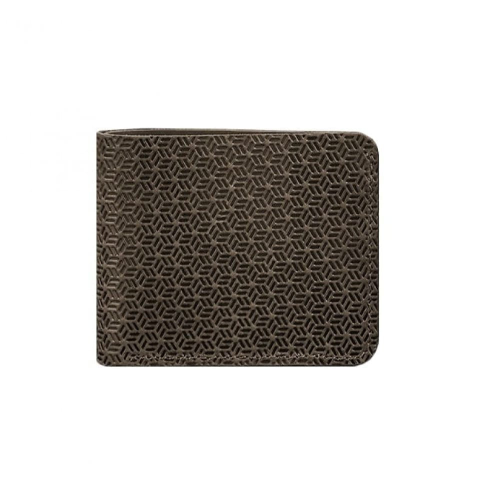 Чоловічий шкіряний портмоне 4.1 (4 кишені) темно-коричневий Карбон