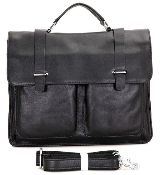 Сумка чоловіча Vintage 14401 шкіряна Чорна