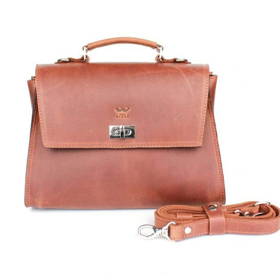 Жіноча шкіряна сумка Classic світло-коричнева vintage