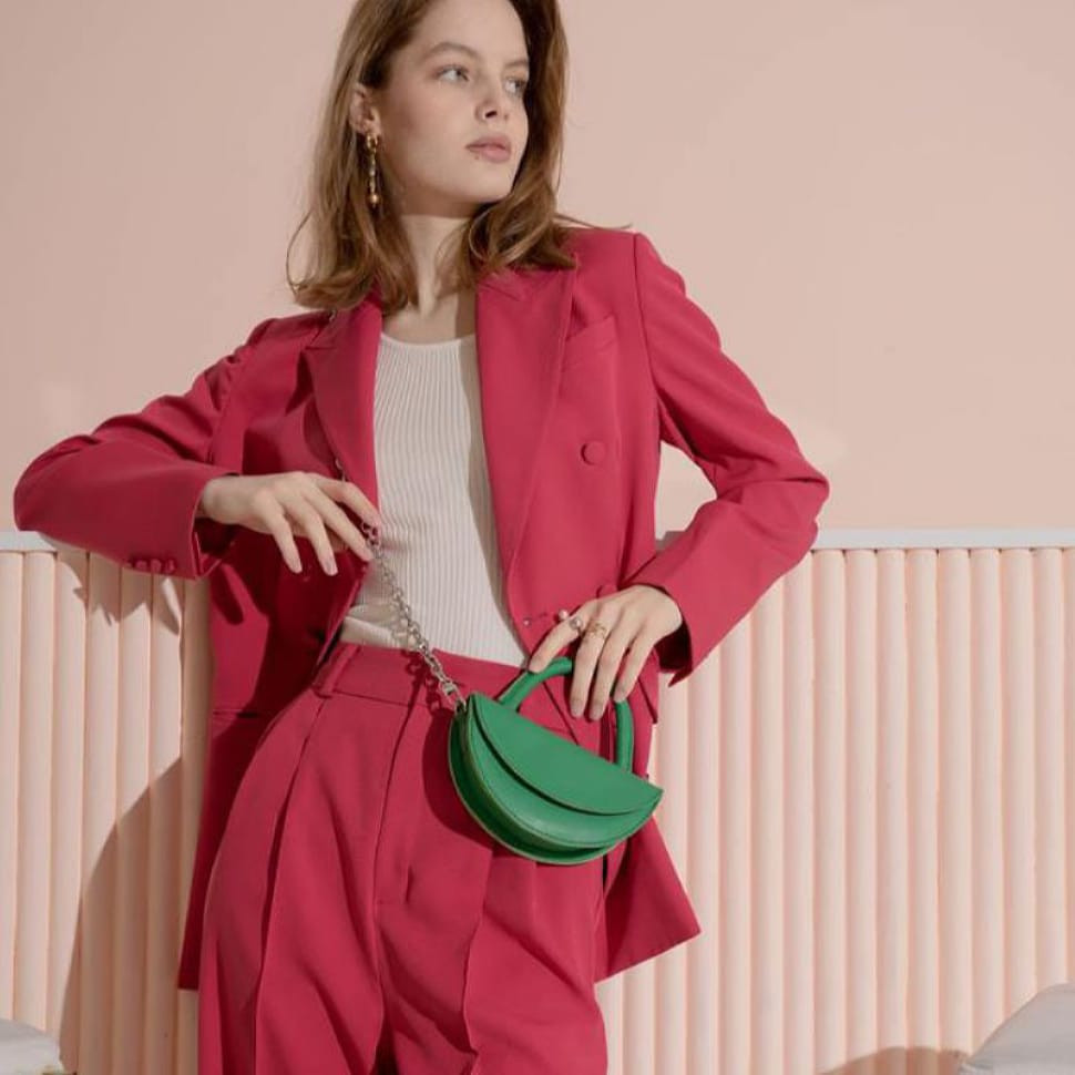 Women's leather mini bag Chris micro green