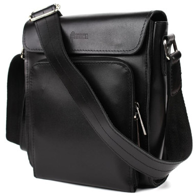 Mens leather shoulder bag ZA-30272-3md TARWA black