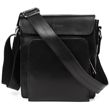 Mens leather shoulder bag ZA-30272-3md TARWA black