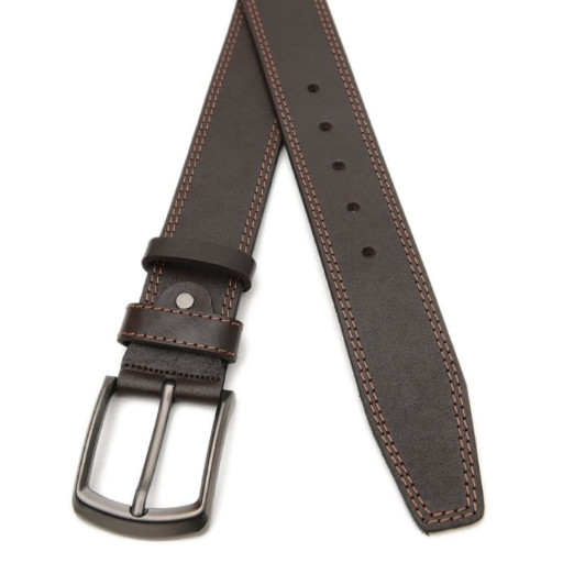 Широкий Чоловічий шкіряний ремінь 4,5 см V1125GX21-brown