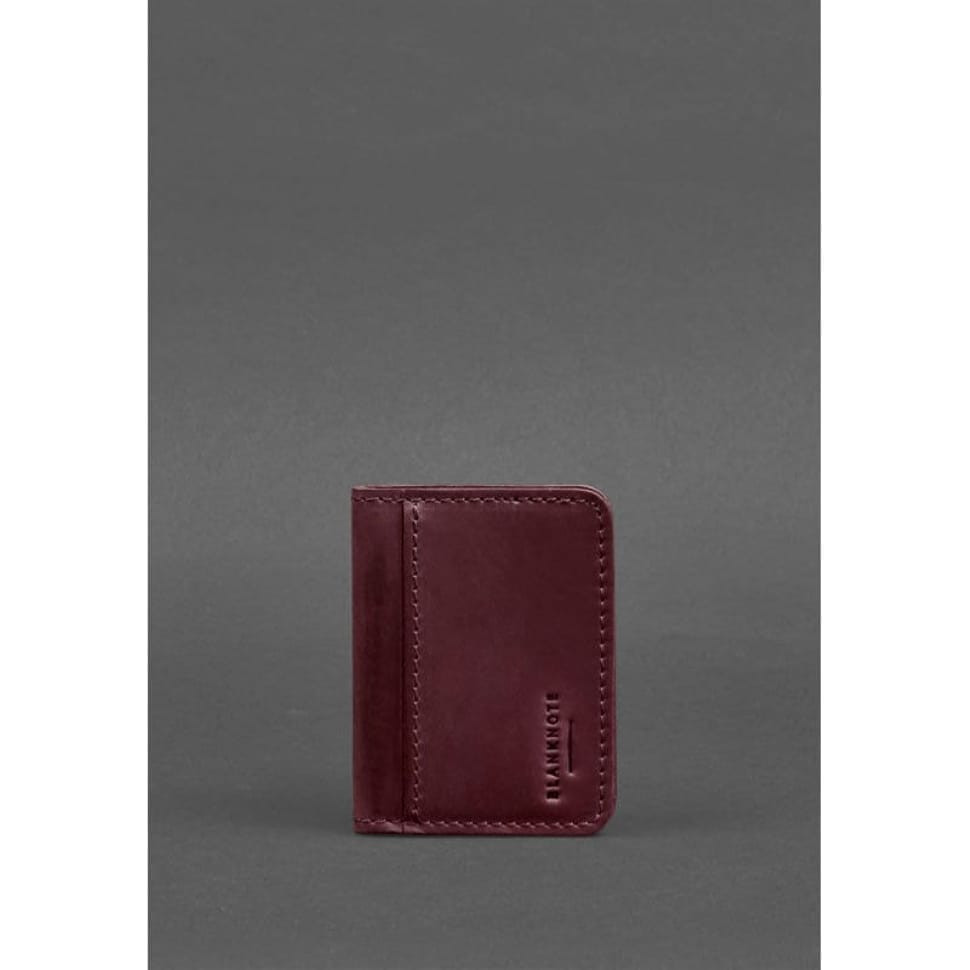 Шкіряна обкладинка для ID-паспорта та прав водія 4.1 бордова Crazy Horse з гербом