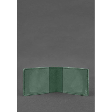 Leather cover for the certificate of the participant of operations green Crazy Horse