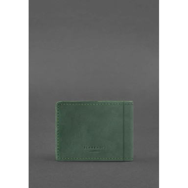 Leather cover for the certificate of the participant of operations green Crazy Horse