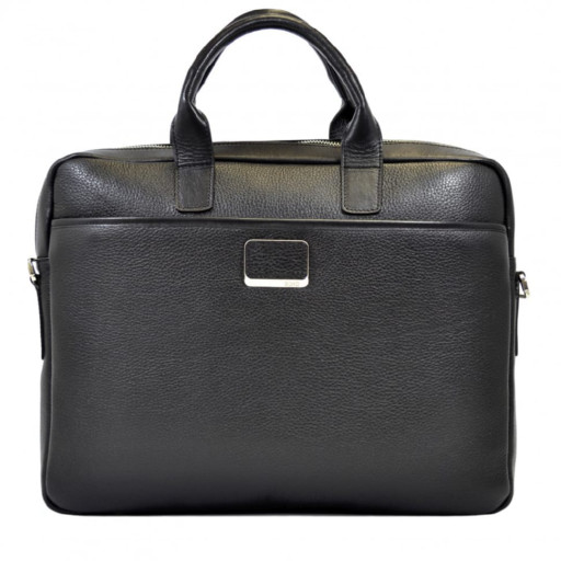 Портфель м'який шкіряний BOND 1085-281 чорний флотар