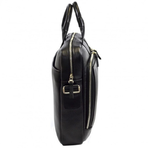 Портфель м'який шкіряний BOND 1085-281 чорний флотар