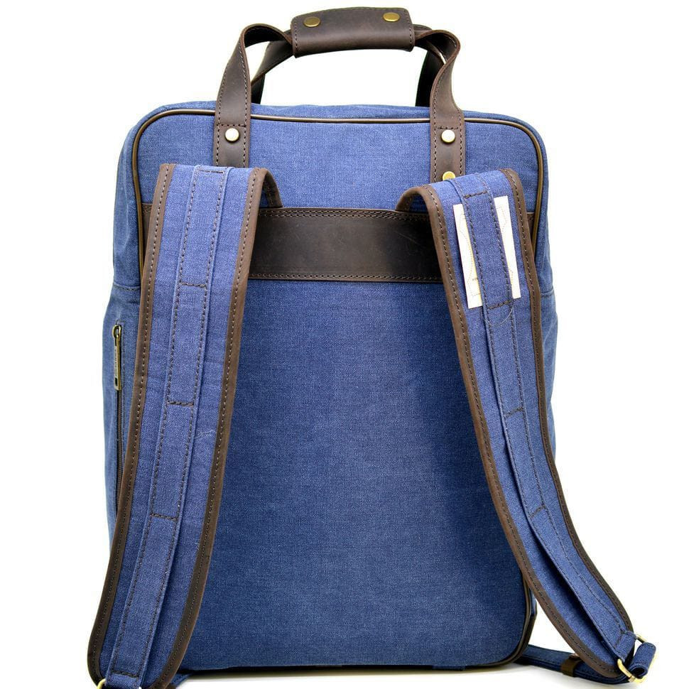 Джинсовий великий рюкзак із канвас в комбінації зі шкірою RK-3943-4lx TARWA