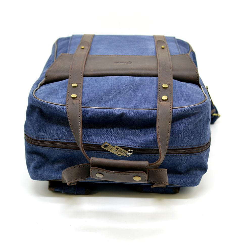 Джинсовий великий рюкзак із канвас в комбінації зі шкірою RK-3943-4lx TARWA