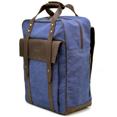 Denim large backpack in combination with leather RK-3943-4lx TARWA