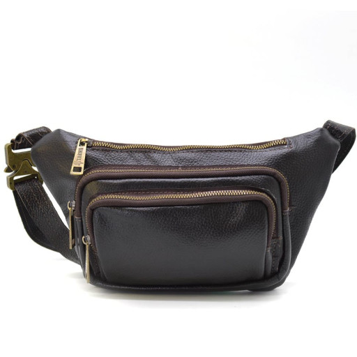 Шкіряна бананка сумка коричневий флотар FC-8179-3md TARWA