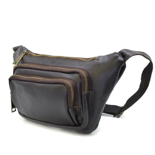 Шкіряна бананка сумка коричневий флотар FC-8179-3md TARWA