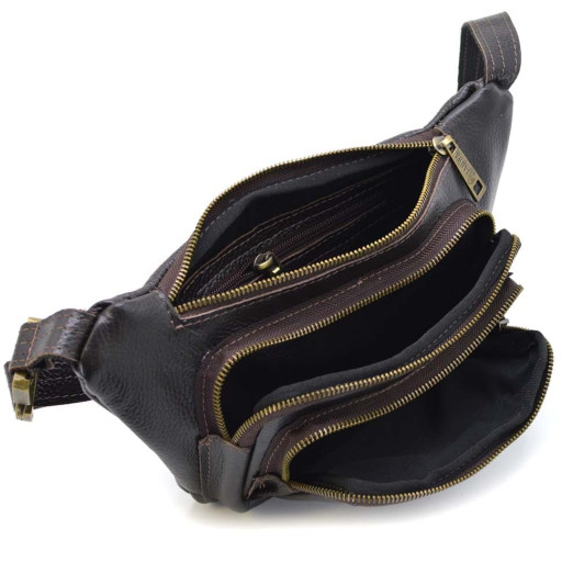 Шкіряна бананка сумка коричневий флотар FC-8179-3md TARWA