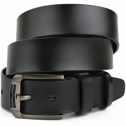 Чоловічий ремень з затемненою пряжкою механіка Vintage 20314 Чорний