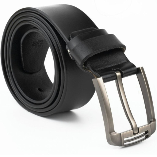 Чоловічий ремень з затемненою пряжкою механіка Vintage 20314 Чорний