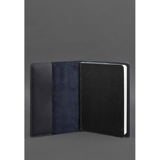 Шкіряна обкладинка для блокнота 6.0 (софт-бук) синя Crazy Horse