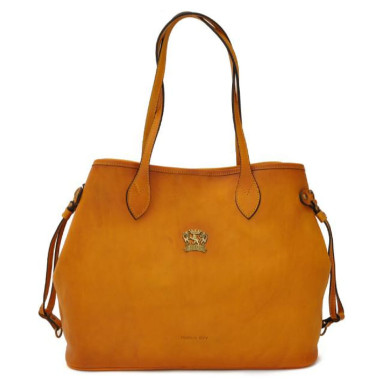 Pratesi BSE471 - Vetulonia Shoulder Bag in cow leather Bruce Mustard