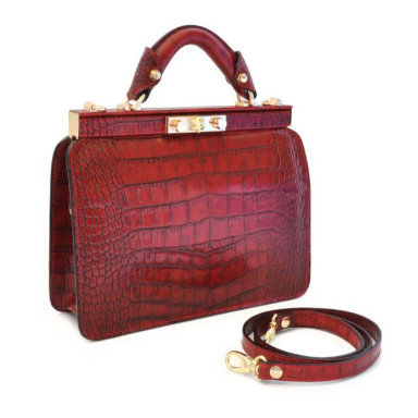 Pratesi KCL153 - Vittoria Colonna King Woman Bag in real leather King Cherry