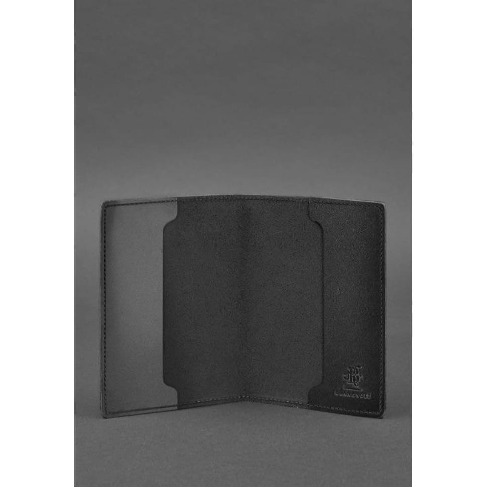 Шкіряна обкладинка для військового квитка 7.0 Чорна