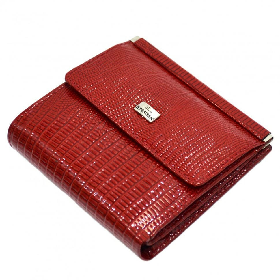 Гаманець жіночий шкіряний Desisan 067-131 червоний лазер