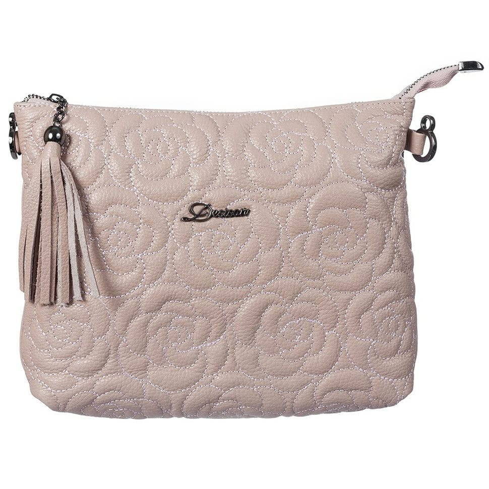Сумка жіноча шкіряна Desisan 1515-277 пудра квіточки