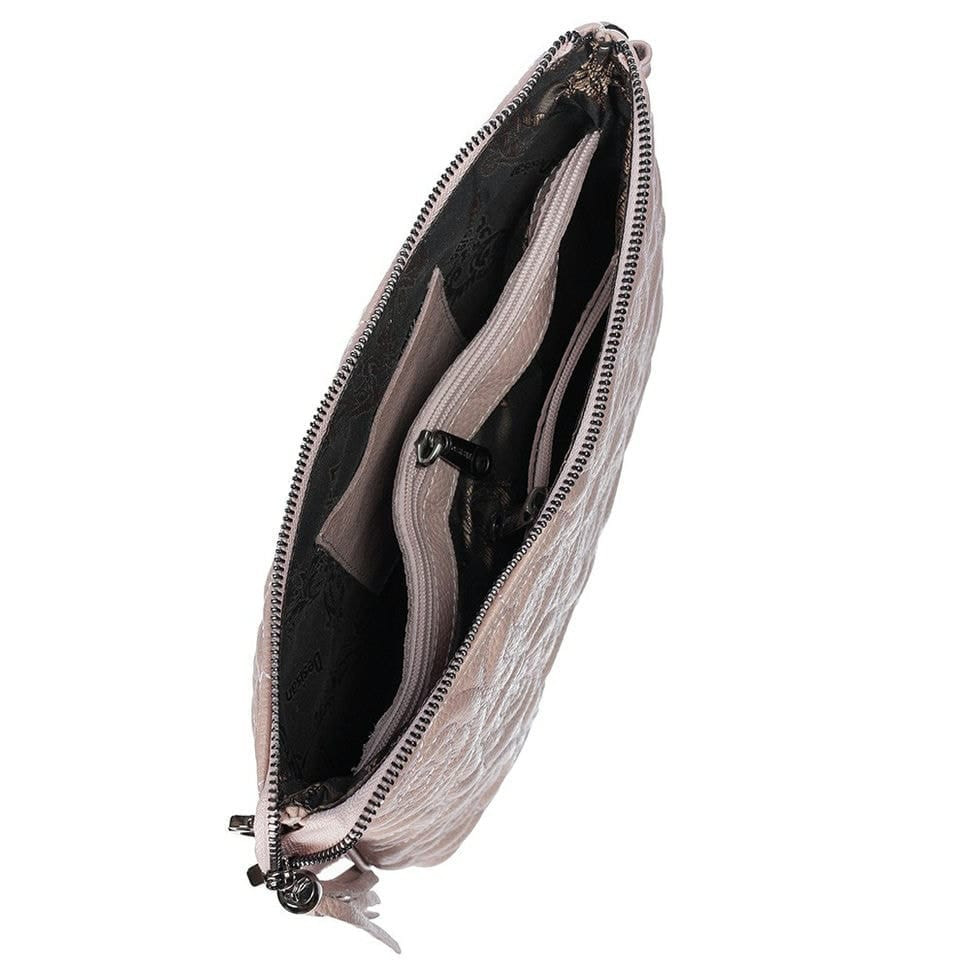 Сумка жіноча шкіряна Desisan 1515-277 пудра квіточки