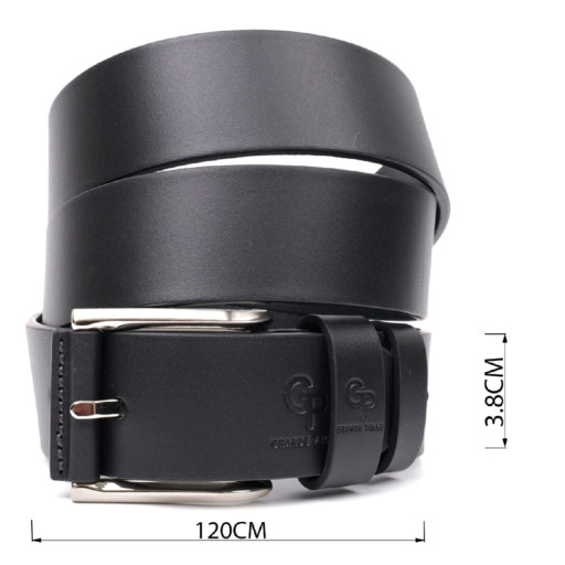 Якісний ремінь під джинси з натуральної шкіри GRANDE PELLE 11685 Чорний