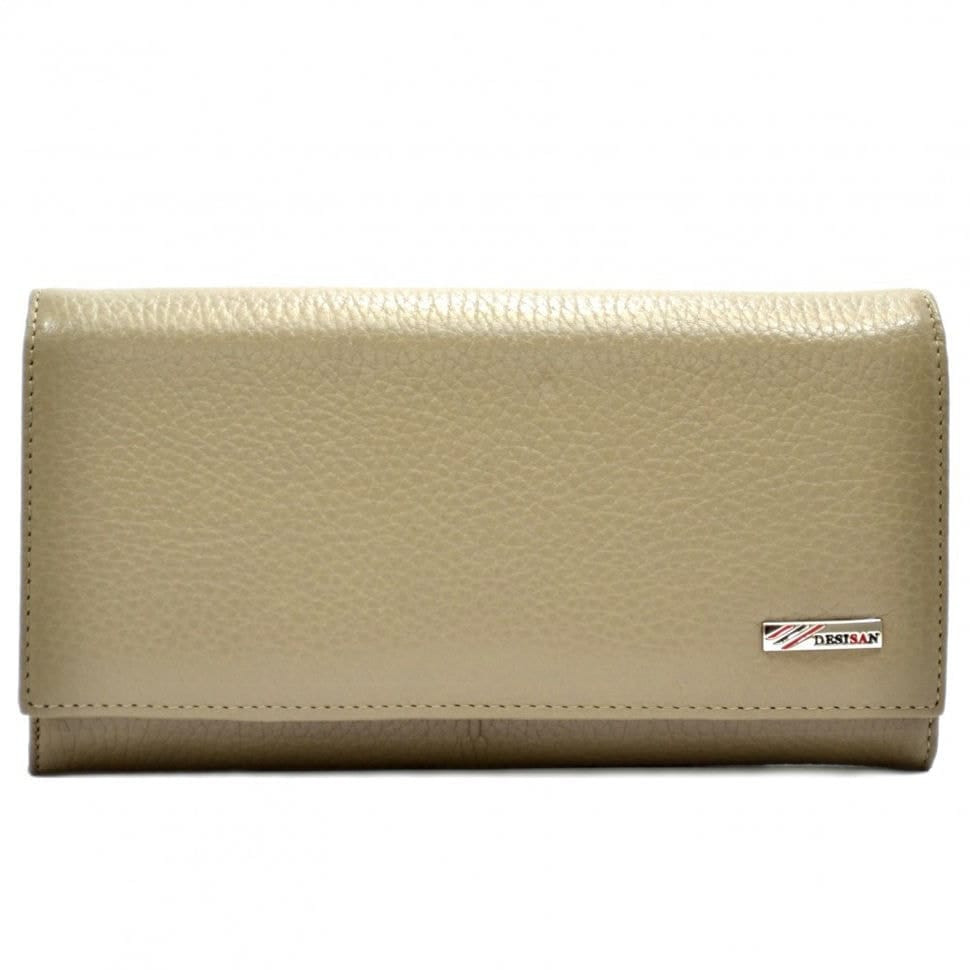 Жіноче шкіряне портмоне Desisan 057-283 бежевий флотар