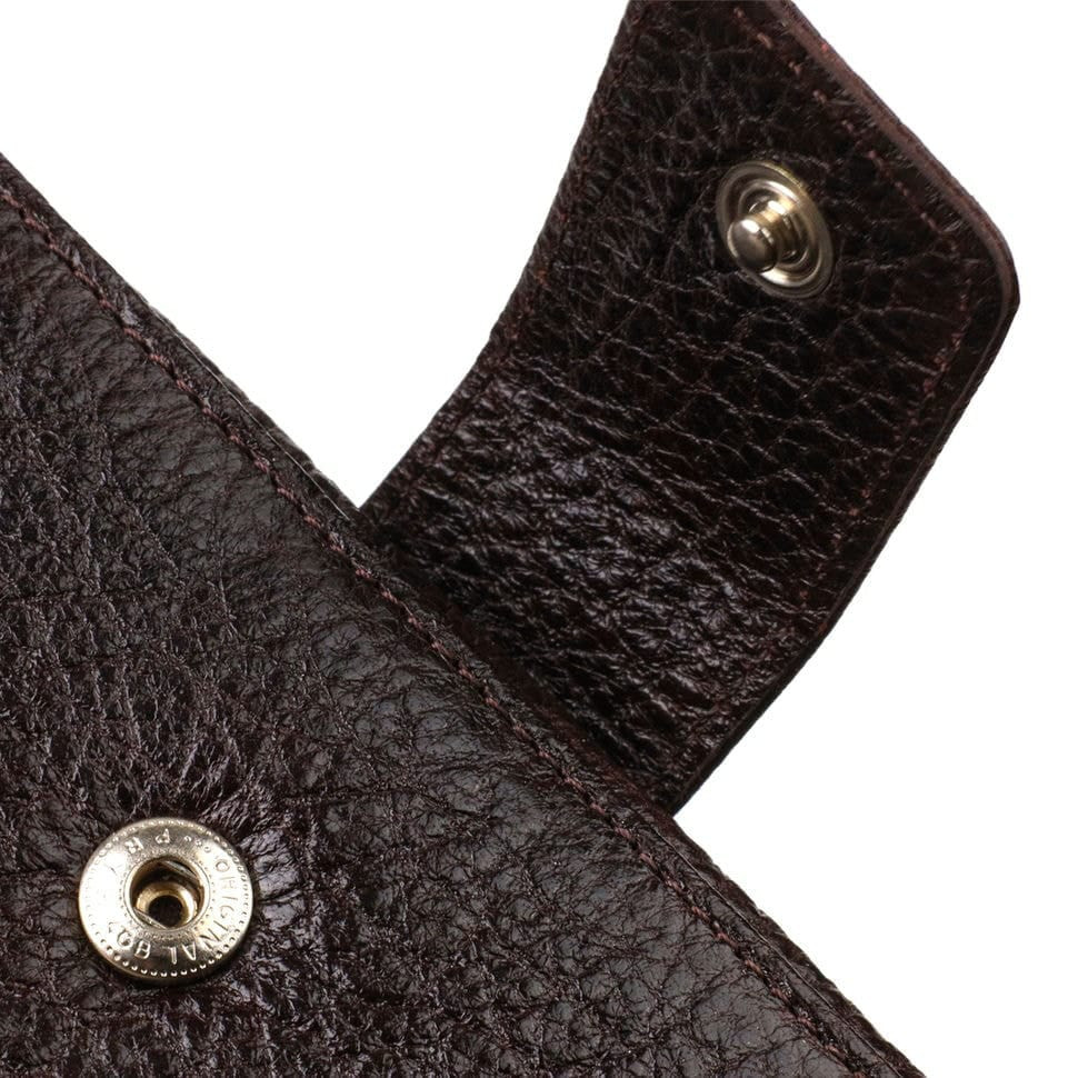 Місткий вертикальний чоловічий портмоне з натуральної крупнозернистої шкіри CANPELLINI 21840 Коричневий