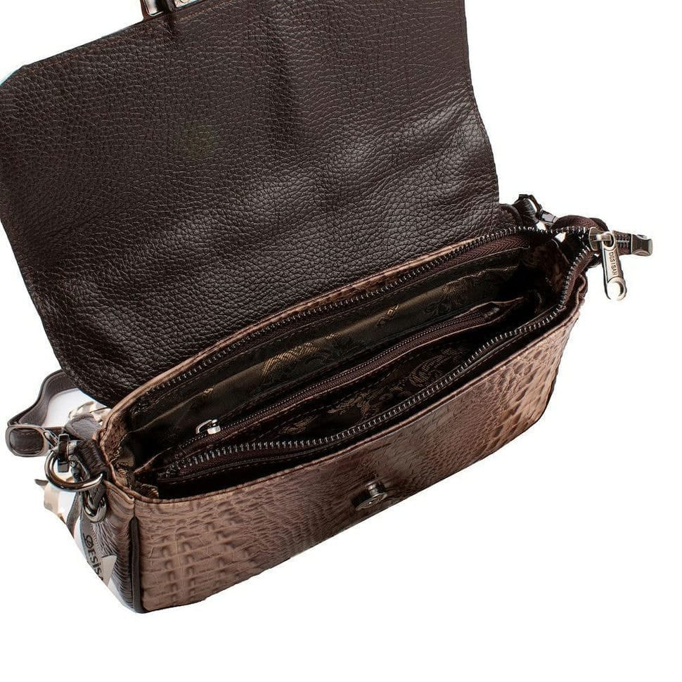 Сумка жіноча шкіряна Desisan 3138-4228 світло-бежевий кроко