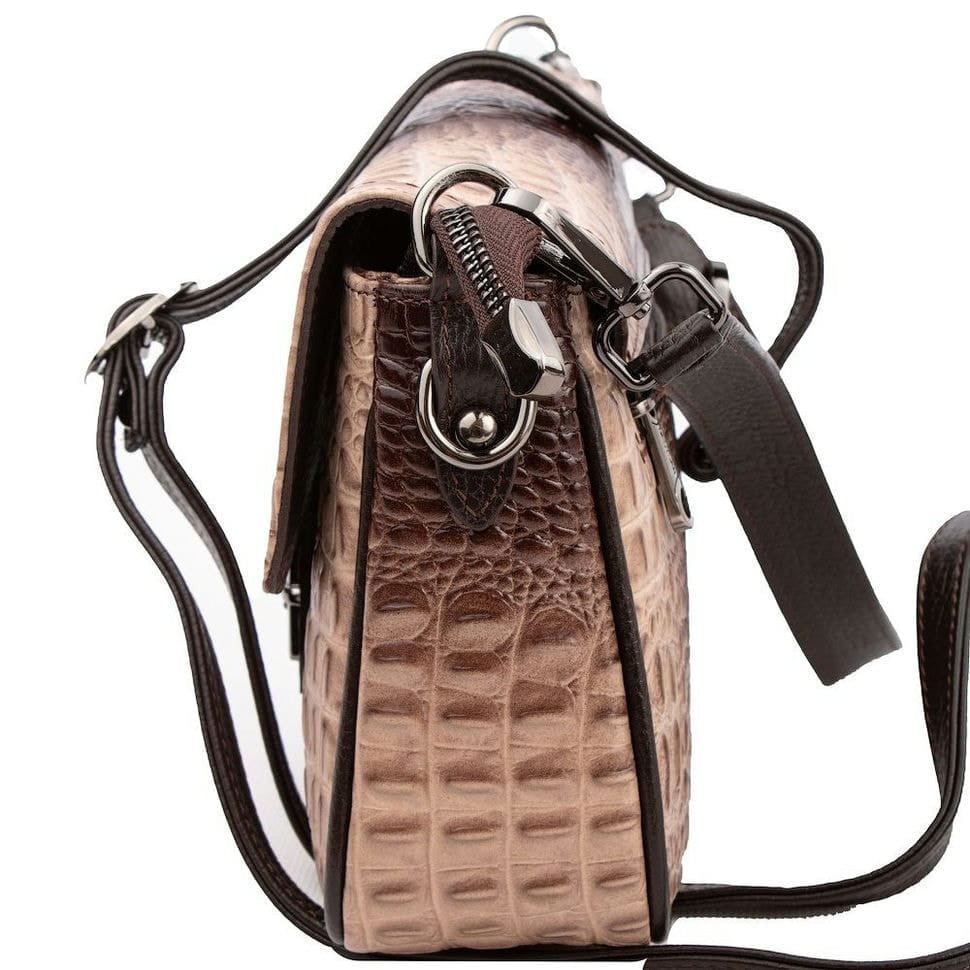 Сумка жіноча шкіряна Desisan 3138-4228 світло-бежевий кроко