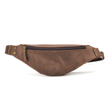 Leather banana bag horse leather brown TARWA RC-455-3md
