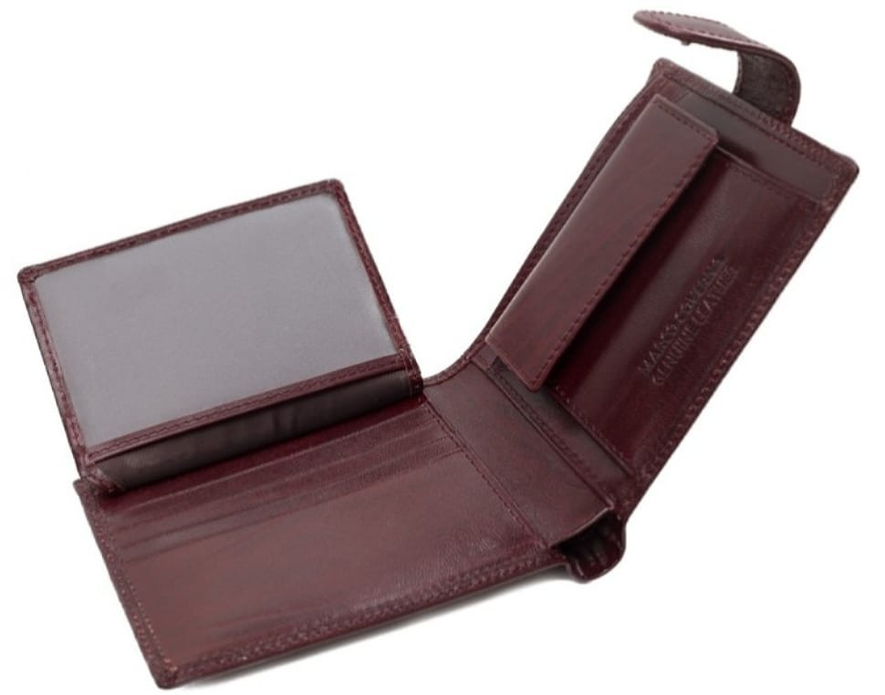 Коричневый кожаный портмоне Marco Coverna BK003-801B Win Red