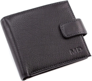 Чёрный маленький кошелёк мужской MD Leather MC 132-a
