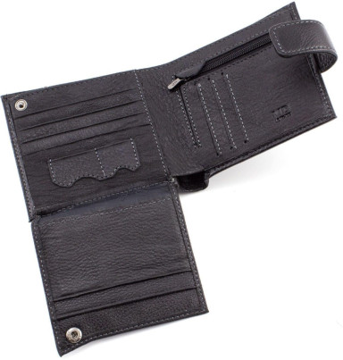 Чёрный маленький кошелёк мужской MD Leather MC 132-a